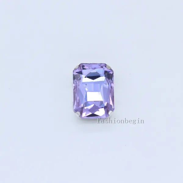 Все размеры 24-Цвет Плоский Прямоугольник пришить стеклянные стразы камень хрустальные камни стразы для шитья, цепочки с кристаллами с серебрянной акантовкой, кнопка аксессуары для одежды - Цвет: lt violet