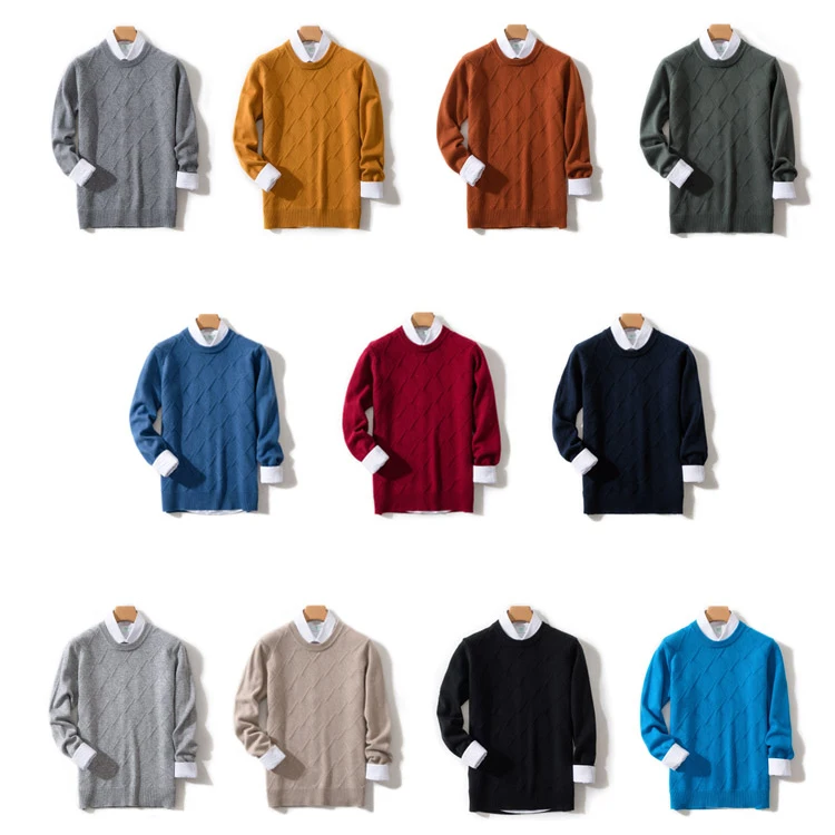 Cashmere sweater men pullover autumn winter clothes hombre robe pull homme hiver man Business casual plaid sweaters men sweater