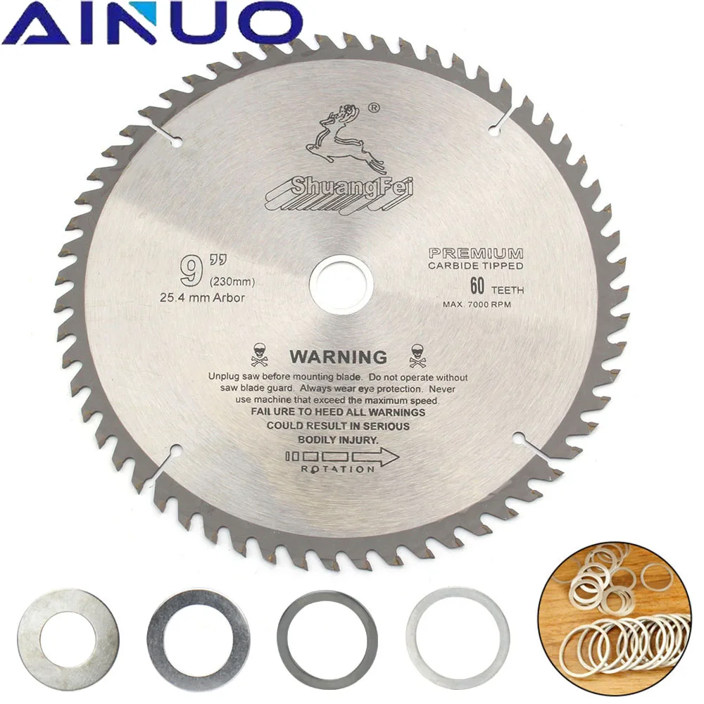 230mm 9 Tungsten Carbide Tip 40/60/80T Circular Saw Blade Disc Woodworking Cutting Wood Aluminum Tool