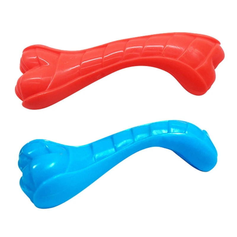 

Pet Rubber Bone Dog Toy Molars Chewing Toy Pup Tooth Cleaning Bone Beef flavor Teething Toy For Small Medium Large Dogs