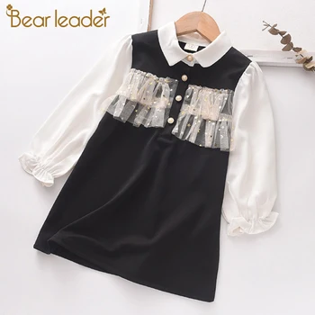 

Bear Leader Girls Patchwork Dress 2020 New Autumn Princess Party Costumes Kids Fashion Lace Outfits Children Sweet Suits 3 7Y
