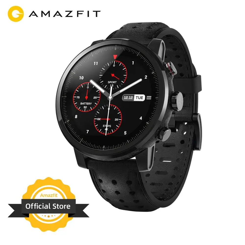 2019 New Amazfit Stratos+ Professional Smart Watch Genuine Leather
Strap Gift Box Sapphire 2S for Android iOS Phone