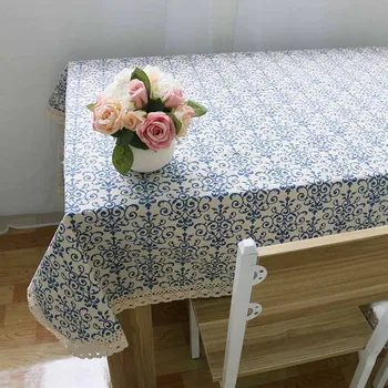 

Blue White Porcelain Cushion Cover Placemat Non-slip Table Cloth Cover Dustproof Tablecloths Adiabatic Photography Cloth Party