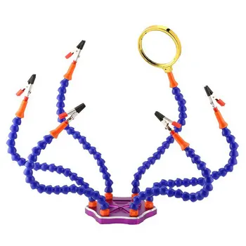 

Welding Strange Third Hand Six Arm Soldering Station Helper with USB Fan Magnifier DIY Kit Spare Parts for RC Drone