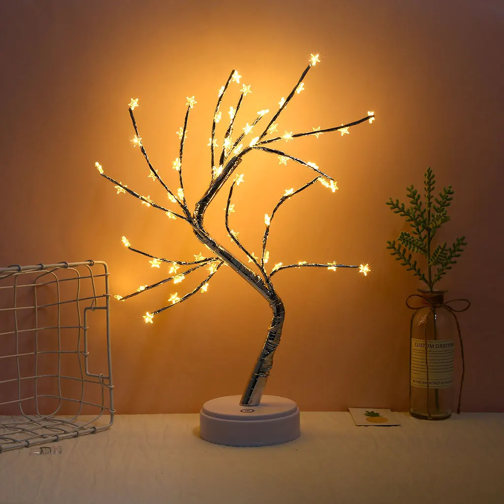 

LED Pearl Tree Light Christmas Tree Table-Lamp USB Battery-Operated Decorative Night Light For Home Bedroom Living Room