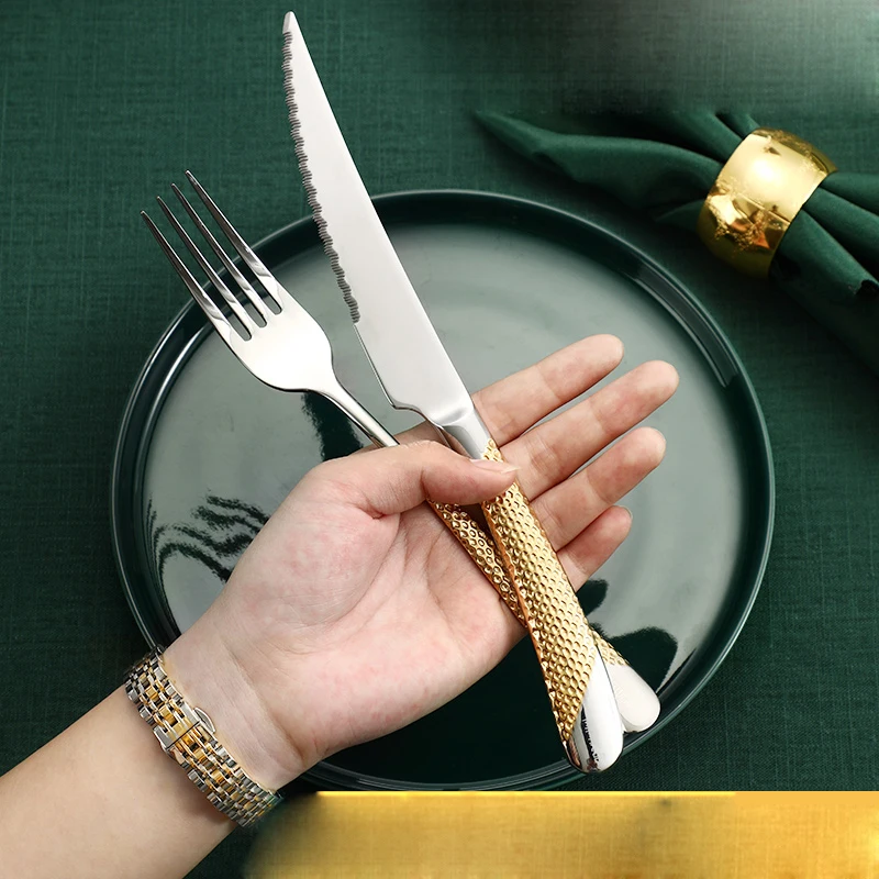 Cutlery Set Stainless Steel Cutlery Set Home Tableware Cutlery Set Golden Cutlery Stainless Steel Dinnerware Set Silverware Complete Fork Spoons Knives