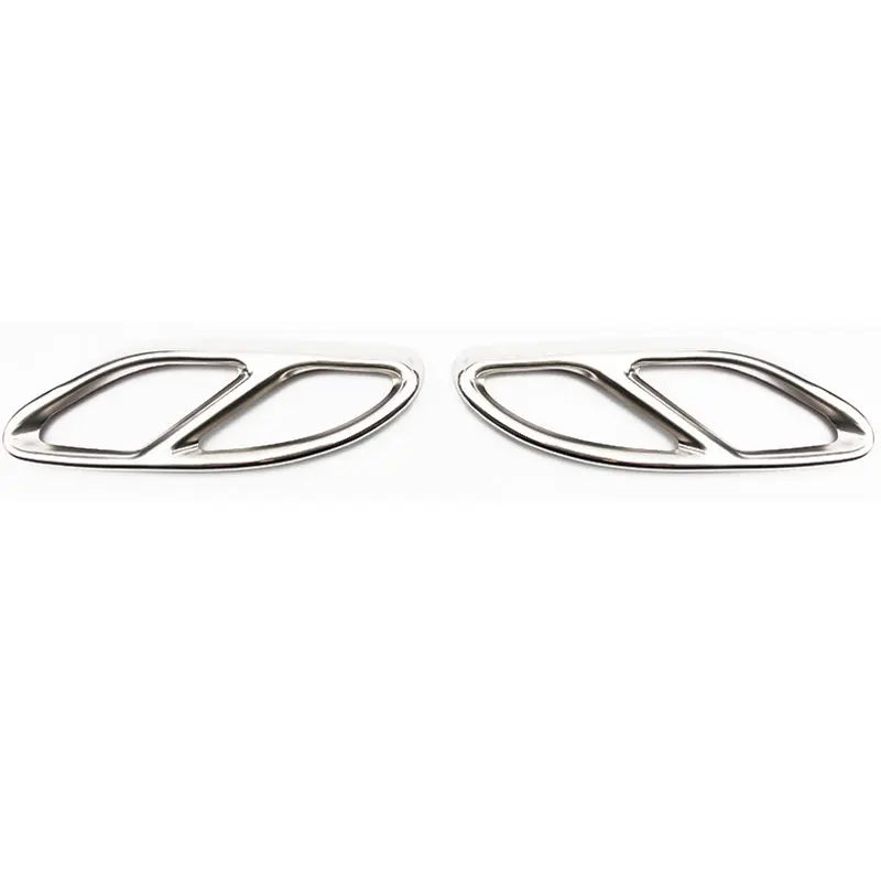 2 шт. автомобильные детали для Mercedes Benz W212 W213 W205 X253 C180 C200 GLC C E-Class C207 Coupe- выхлопная отделка крышки наклейки - Цвет: 1 Set Silver