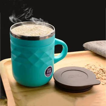 

400ml Stainless Steel Coffee Handle Mug With Lid Milk Tea Cup Office Home Drinkware For Gift