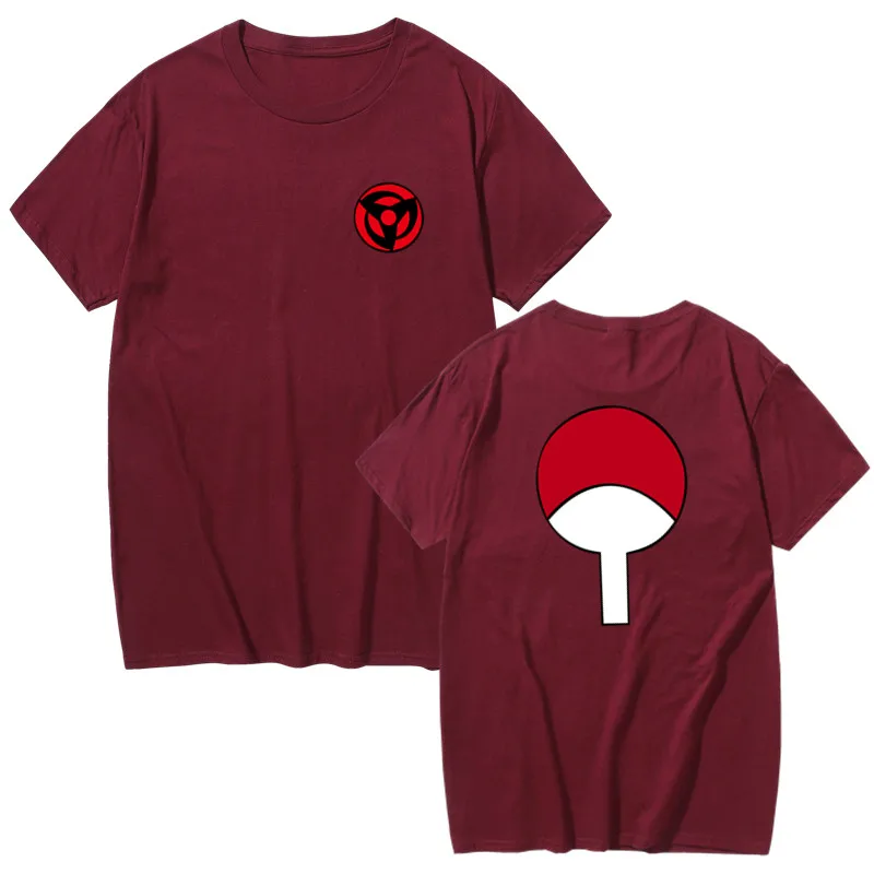 Высокое качество безрукавки "Аниме" Наруто Учиха Саске символ семьи футболка мужская рубашка брендовая Повседневная Уличная Harajuku мода o-образным вырезом