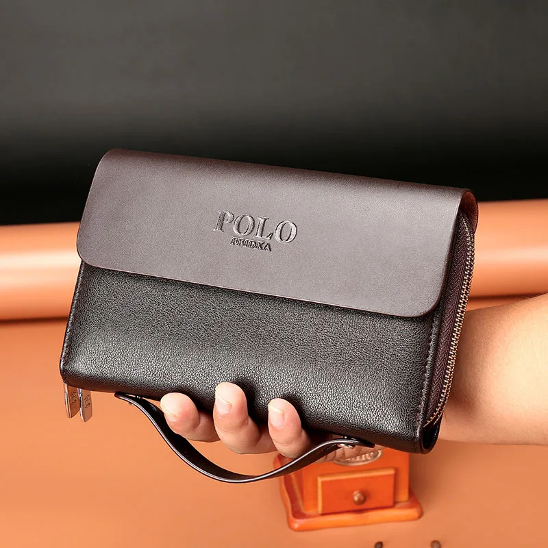 

New Style Cross MEN'S Wallet Men's Long Zipper Fashion New Style Handbag Mobile Phone Bag Multi-functional Men's Wallet Leather