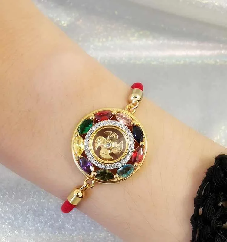 Longpo Temple breaks Tai Sui Red Rope Transfer Wheel Bracelet поставляется и идет когда повезло. Браслет можно регулировать для мужчин