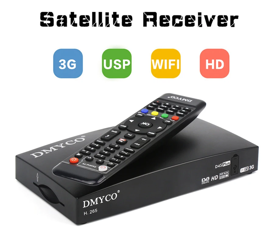 Горячая Распродажа 3 шт. DMYCO D4S плюс DVB-S2 цифровой спутниковый ресивер HD спутниковый ТВ рецептор Biss ключ 2 USB слот WiFi 3g Openbox V8S