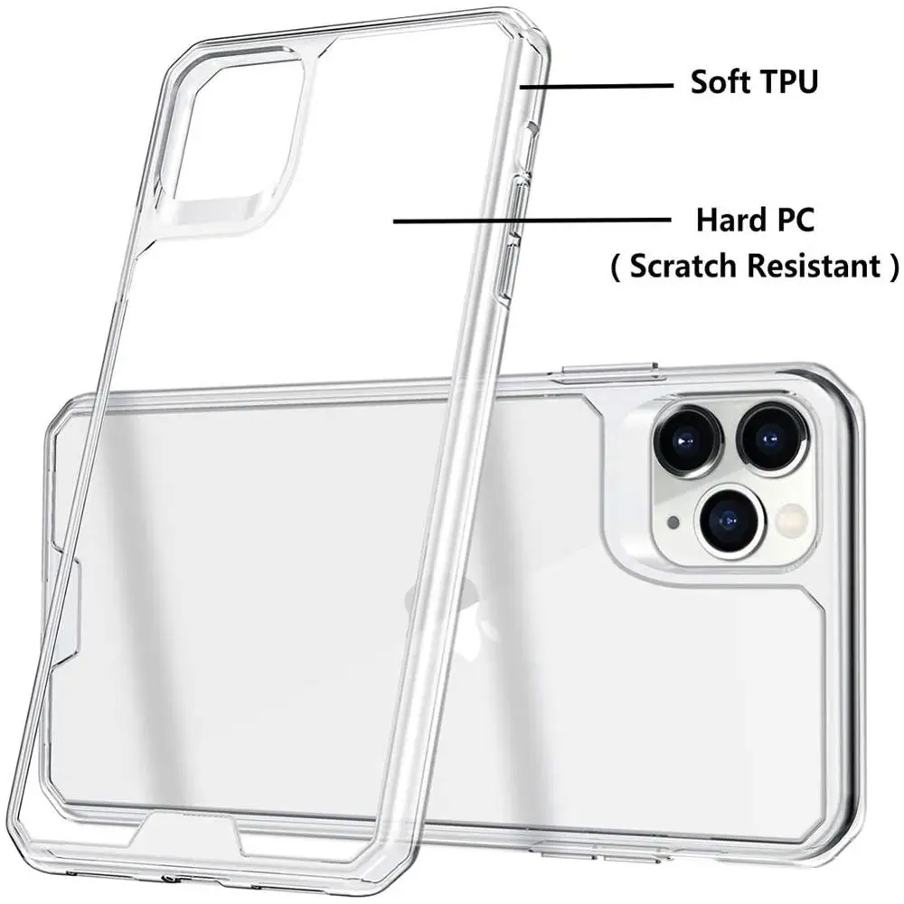 Прозрачный чехол для телефона 2 в 1 Iphone 11/XS/x/6/7/8 гибридный роскошный защитный