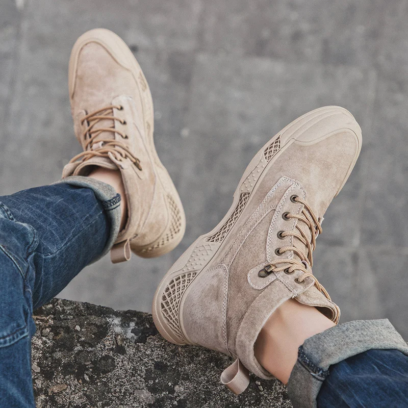 Fashion Men's Boots Non-slip Retro Trend Ankle Boots Tide Tooling Shoes Casual Martin Boots Walking Footwear Ankle Botas Hombre