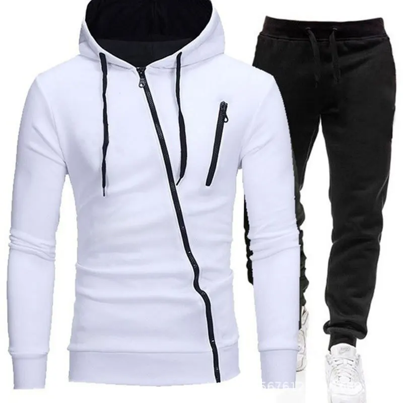 2022 New Men's Casual Sweatshirts Suit Spring and Autumn Men's Zipper Hoodies and Sportpants Suit Daily and sportwear for Male custom your logo men s zipper hoodie solid color jacket slim fit outwear casual jackets new for male 2023 joggers sweatshirts