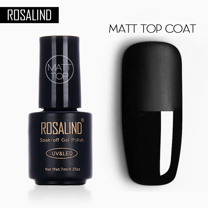 Matt ROSALIND матовый набор гель-лаков для ногтей маникюрный Гибридный лак полуперманентный дизайн ногтей матовый топ расширение чистый базовый верхний слой наклейка - Цвет: Matt