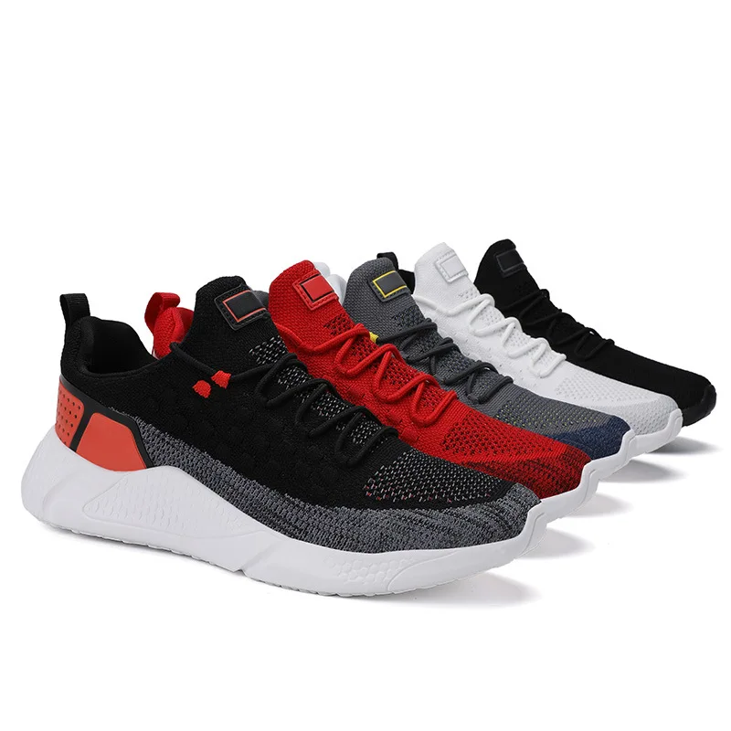 

Men's Large-Size Fly-Kit Mesh Breathable 2020 Spring and Summer New Fashion Set Foot Men's Sneakers 39-46