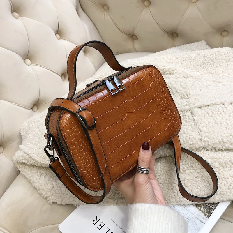

Stone Pattern Crossbody Bags For Women 2018 Fashion Small Solid Colors Shoulder Bag Female Handbags and Purses With Handle New