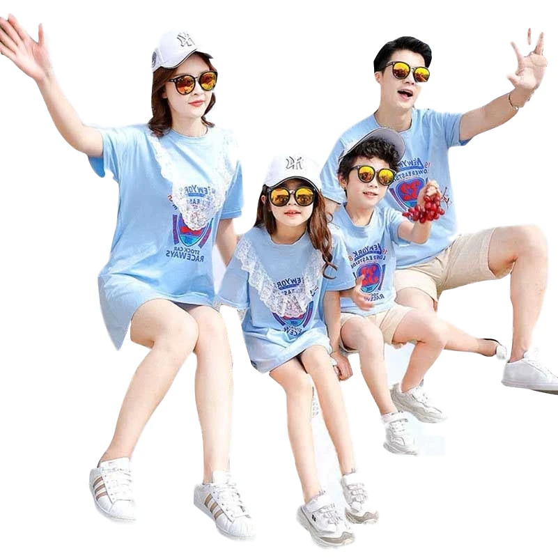 

2019 My New Mother And Son And Daughter Of Leisure Suit Clothing Sundress Han Edition Children Clothing Group Class Family Look