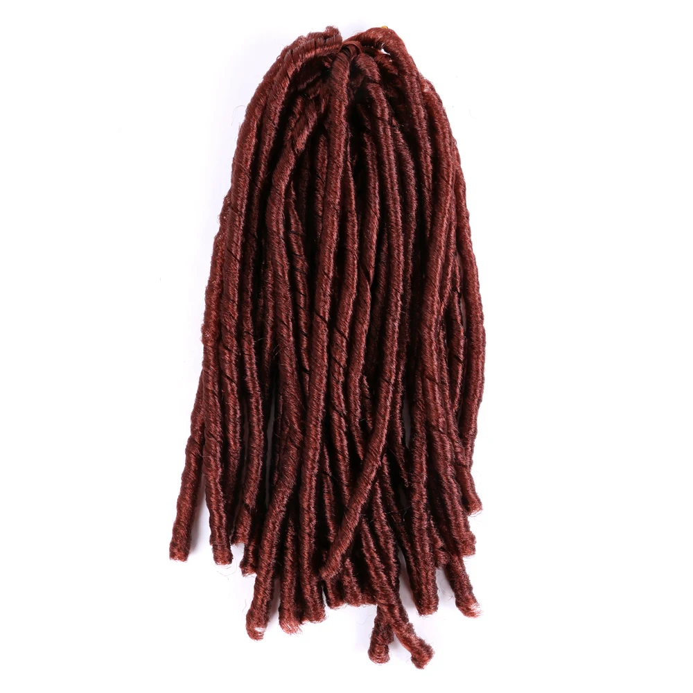 Pervado Hair 14&lsquo;&rsquo; 70g/pack Nina Softex Crochet Braids Synthetic Faux Locs Hair Extension Reddish Brown Pre-looped Braiding