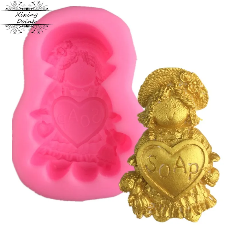 Маленькая девочка форма шоколадный пудинг сахар поворотный Торт Украшение Инструмент форма для мыла гипсовый силикагель кухонные продукты для выпечки