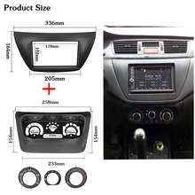2pcs AC Control Panel Car Radio Fascia for Mitsubishi Lancer IX 2006 Center Control DVD Player Trim Kit 2 Din Frame for Radio