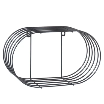 

Nordic Simple Wrought Iron Wall Shelf Home Decor Bathroom Wall Wash Finishing Shelf Hanging Oval Figure Decoration