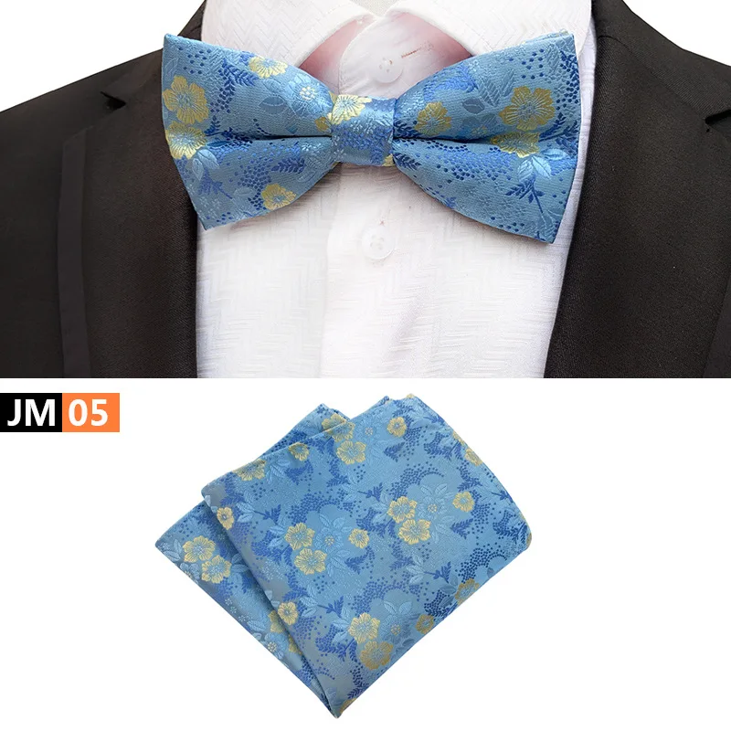 Новинка 2019, мужской галстук-бабочка, 18 цветов, узор в виде цветка сливы, шелковый галстук-бабочка, квадратный носовой платок, набор