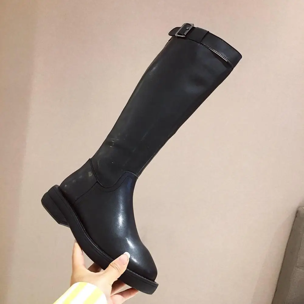 

Zipper Lady Boots Women's Rubber Shoes Rain Sexy Thigh High Heels High Sexy Round Toe Bootee Woman 2019 Luxury Designer Leather
