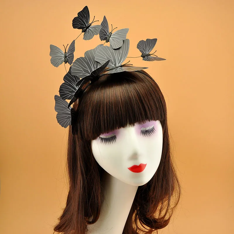Colorful PVC Butterfly Hairbands For Women Fashion Cosplay Custome Fancy Show Party Girls Forest Butterfly Headband Headpiece - Цвет: 10