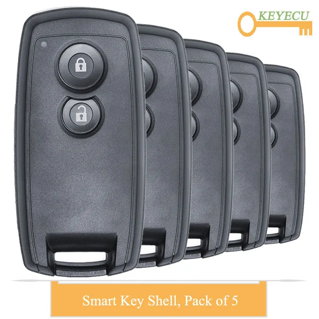 KEYECU 5 PCS, Smart Remote Auto Schlüssel Shell Fall Abdeckung für Suzuki SX4 Grand Vitara Swift, fob 2 Button Mit Klinge/Ohne Klinge
