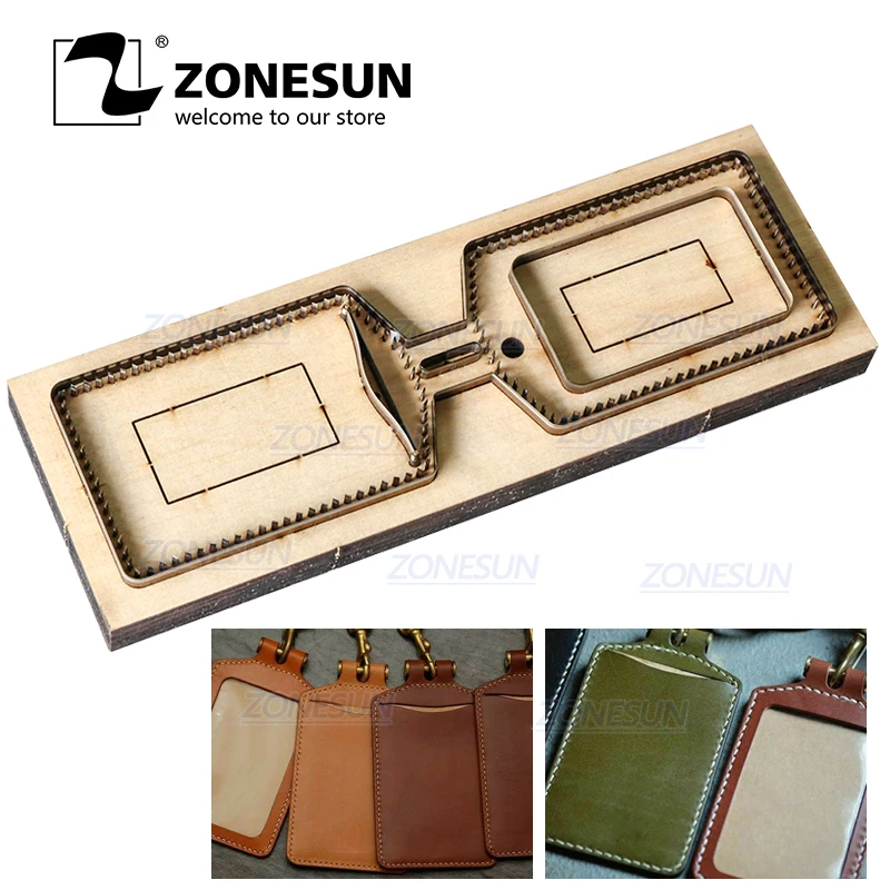 

ZONESUN Name ID Card Holder Customized Leather Cutting Die Punching Handicraft Tool Cutter Mold DIY Wallet Die Cuts Clicker Die