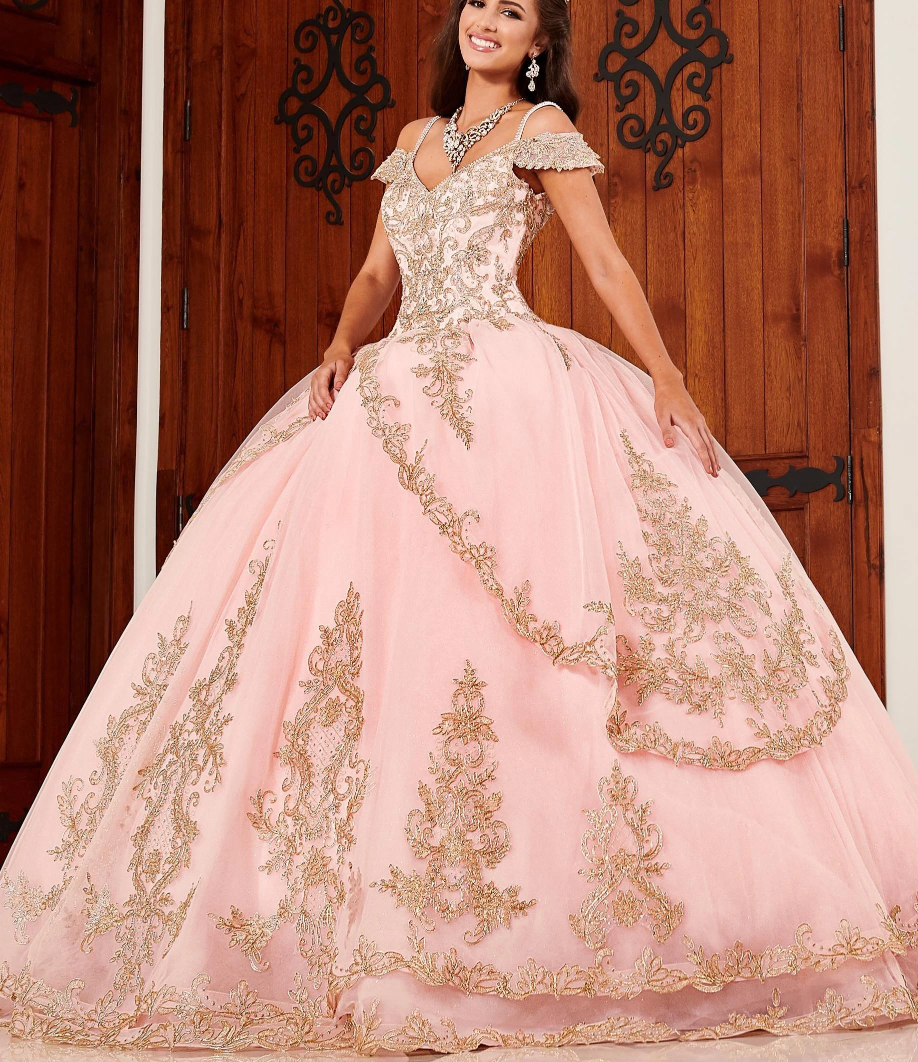 2020 Pink Quinceanera Dresses Spaghetti 