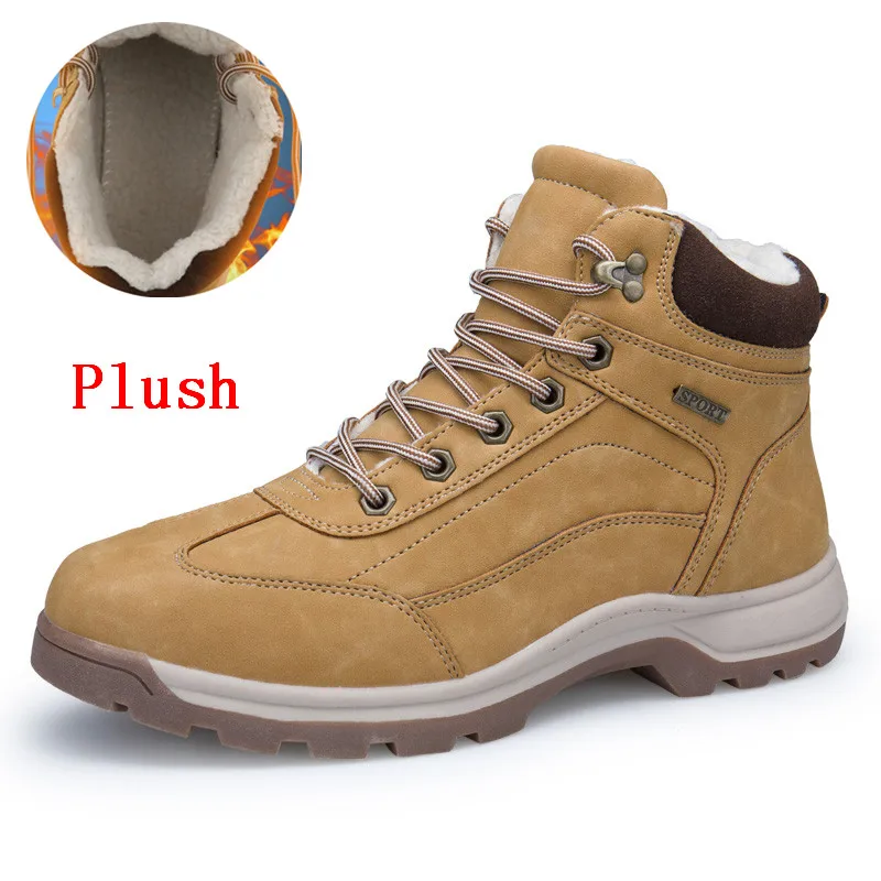 

Men Boots Size 39-47 Designer Mens Shoes Winter Boots Waterproof Men Snow Boots Lace Up Men Ankle Boots Warm Winter Shoes Male