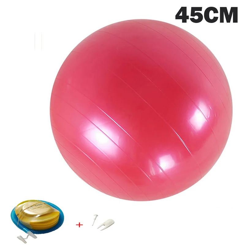 Мячи для йоги Пилатес фитнес спортзал массажер точки фитбол для баланса тренировки мяч 45/55/65/75/85 см с насосом - Цвет: 45CM Red