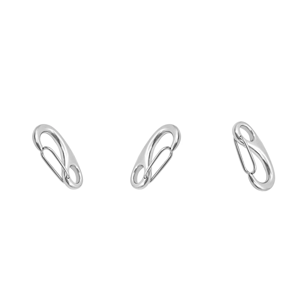 3x Boat Marine Clip 50mm Stainless Steel Snap Hook Carabiner