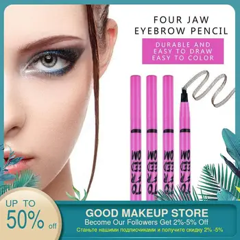

Waterproof Natural Fork Tip Eyebrow Pencil Four Heads liquid eyebrow pencil waterproof Eyebrow Tattoo Eye Makeup