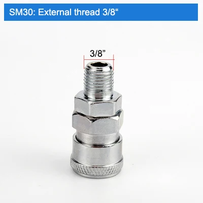 PP30 SP30 PF30 SF30 PH30 SH30 PM30 SM30 Пневматический фитинг C Тип быстродействующего соединителя муфта высокого давления работа на воздушном Компрессоре - Цвет: SM30