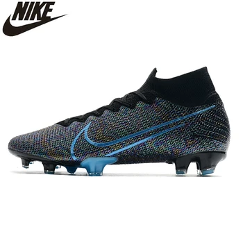 

Nike Mercurial Superfly 7 Elite FG Flyknit 360 Wavelength Soccer Shoes Men Mercurial Superfly High Tacos De Futbol Soccer Boots