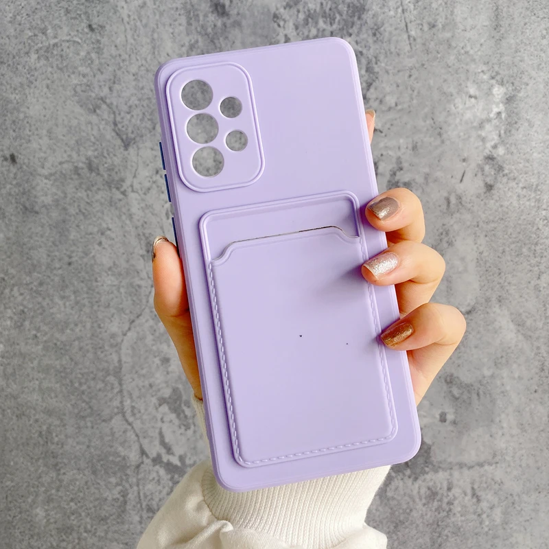 cute samsung phone case Silicone Card Holder Slot Phone Case For Samsung Galaxy A20E A10S A12 A21 A21S A31 A42 A02s A11 A82 M51 M31S M30S M51 Back Cover cute samsung phone case