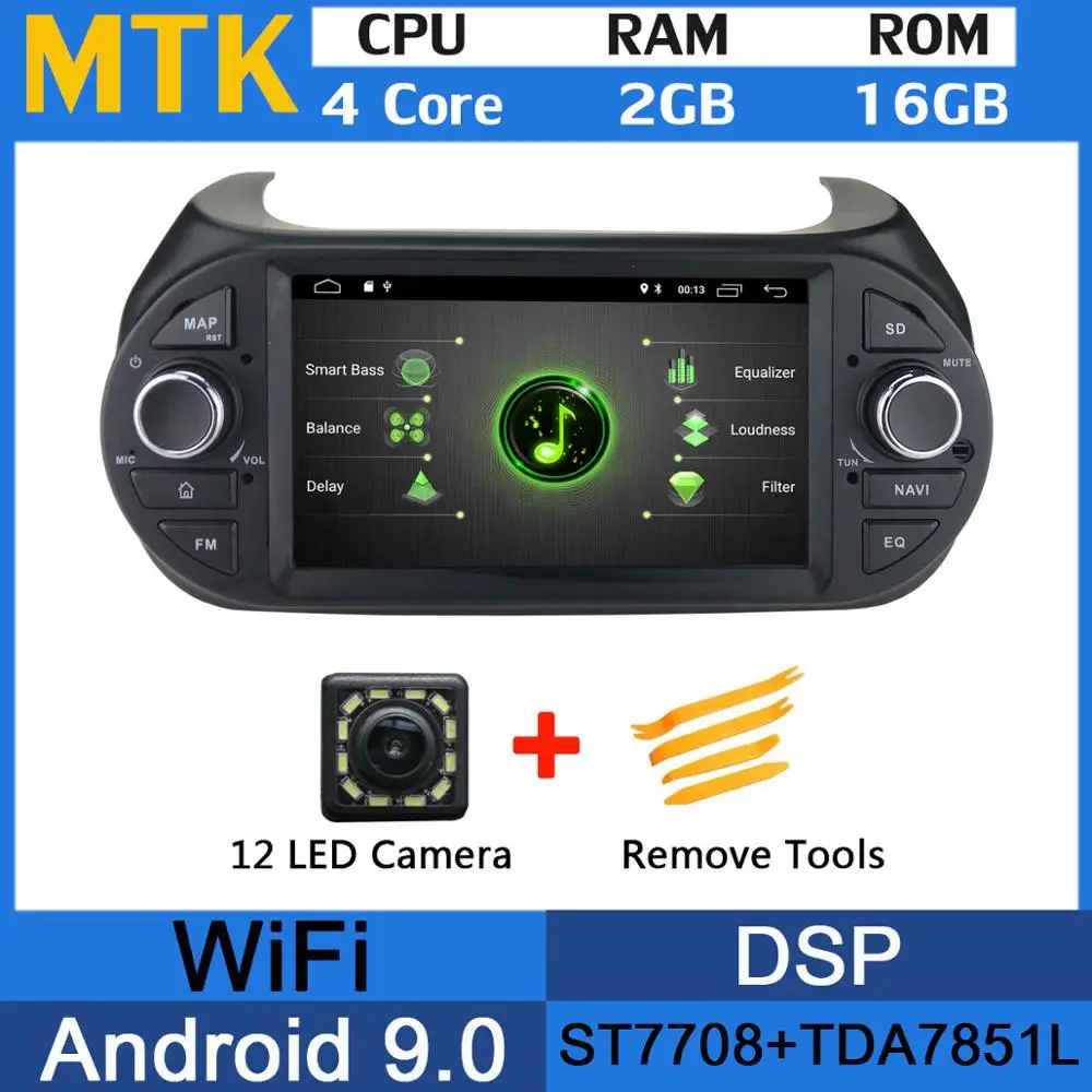 5 USB Port PX6/Octa Core Android 9.0 Car DVD Player For FIAT Fiorino/Qubo Citroen Nemo/Peugeot Bipper Car Radio GPS DSP - Цвет: MTK