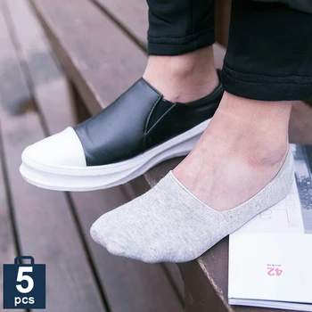 

5 pairs Men Women Girls boat socks solid color Cotton slipper socks breathable non-slip invisible sock 5 colors 2020 New