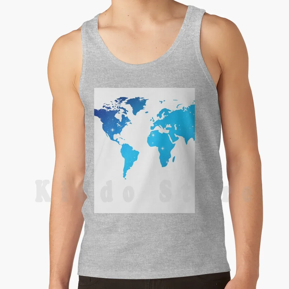 Incredibile Galaxy World Canottiere Gilet 100% Cotone Incredibile Galaxy World Incredibile Galaxy World Ocean Planet Earth Continents Of