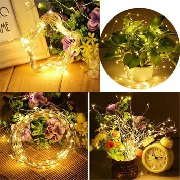 

6x 10/20 LED 1m 2m Waterproof LED Silver Copper Wire String Fairy Lights Decor
