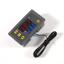 W3230 12v 24v AC110-220V sonda linha 20a controle de temperatura digital display led termostato com calor/refrigeração controle instrumento