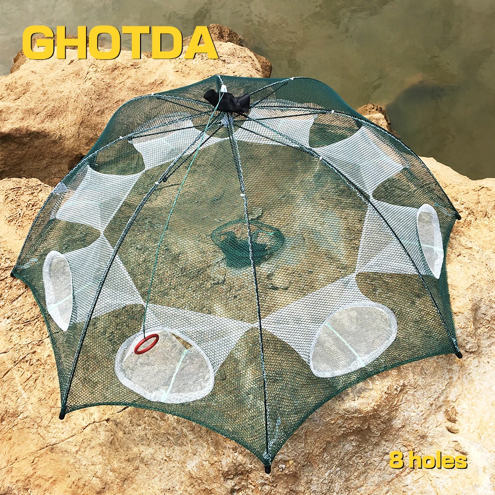 GHOTDA Reinforced High-quality Netting Tool Loach Shellfish Crab Fresh/Saltwater  Fishing Net 4/6/8/10/12/16/20 Hole - AliExpress