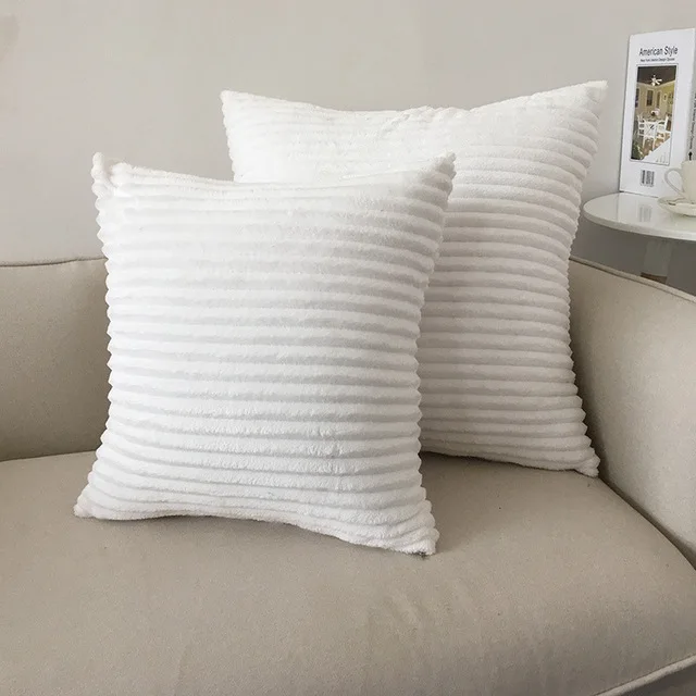 H60b668ca1cda414aa68f37c2e8470094c Plush Cushion Cover Super-Soft Decor Striped Decorative Cushion Covers Decorative Pillow Cases Pillowcase Cushions for Sofa