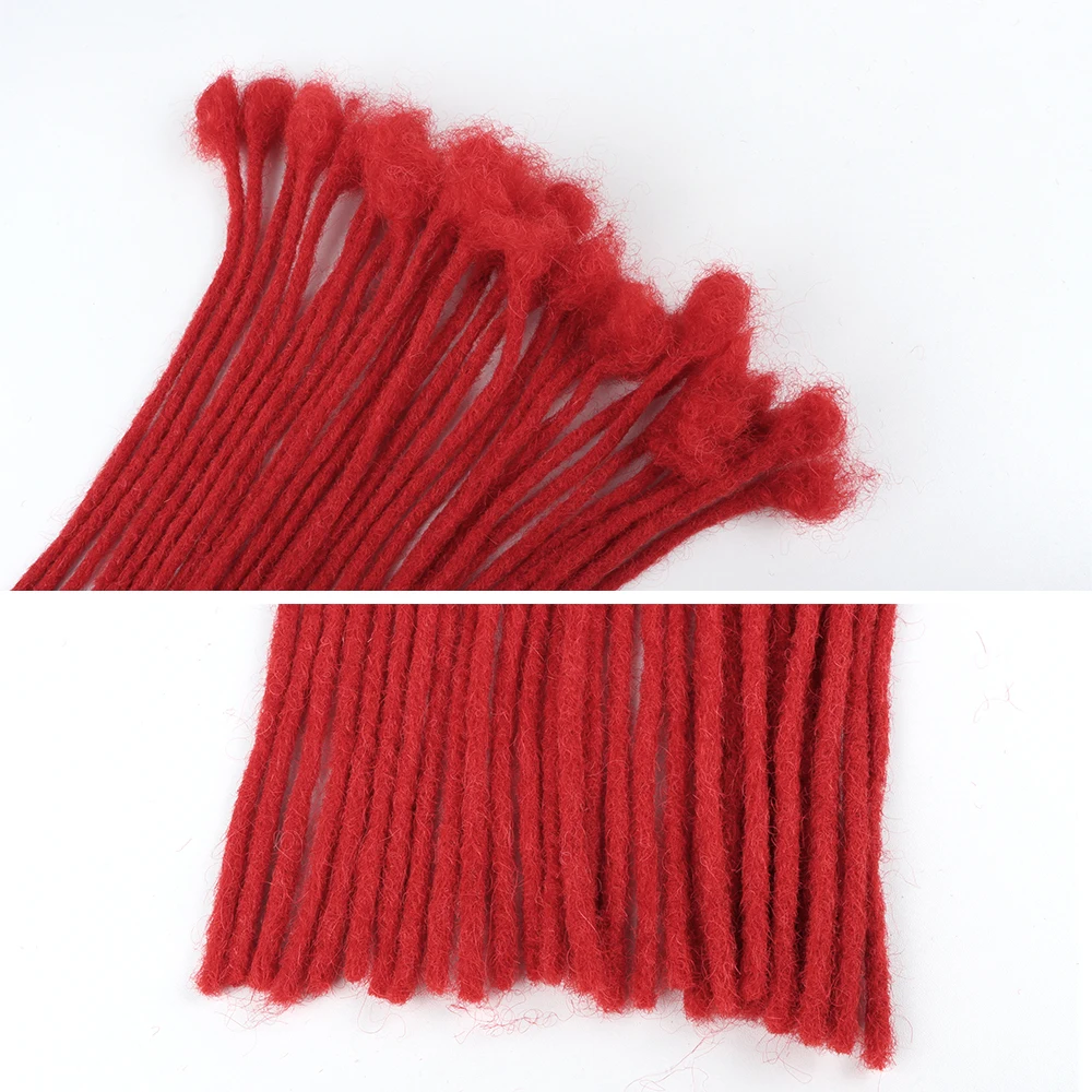 VAST Dreads Extensions 100% Human Hair Red Dreadlocks Full Handmade 0.6cm Thickness 60 Strands