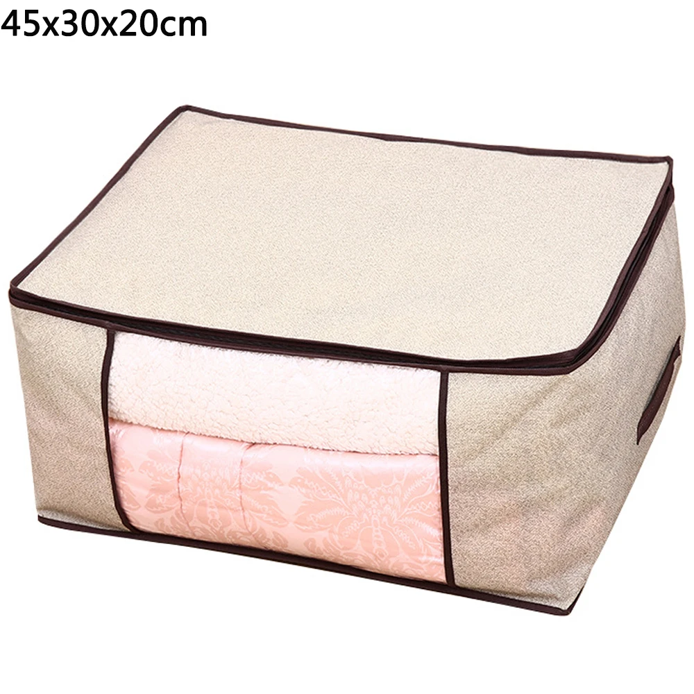 Сумки для хранения стеганых одеял хлопок портативный Анти-пыль шкаф бамбуковая одежда сумка для хранения коробок Органайзер Домашний для хранения - Цвет: 15