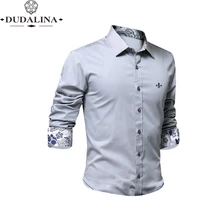 9 цветов Blusa Camisa Social Masculina Dudalina рубашка с длинным рукавом Slim Fit Мужская одежда с цветочным принтом белый мужской плюс размер